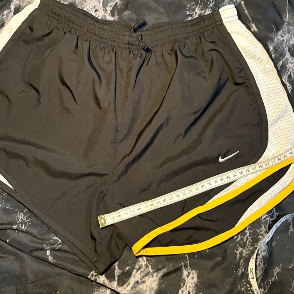 Nike Black Shorts with Yellow and White Trim